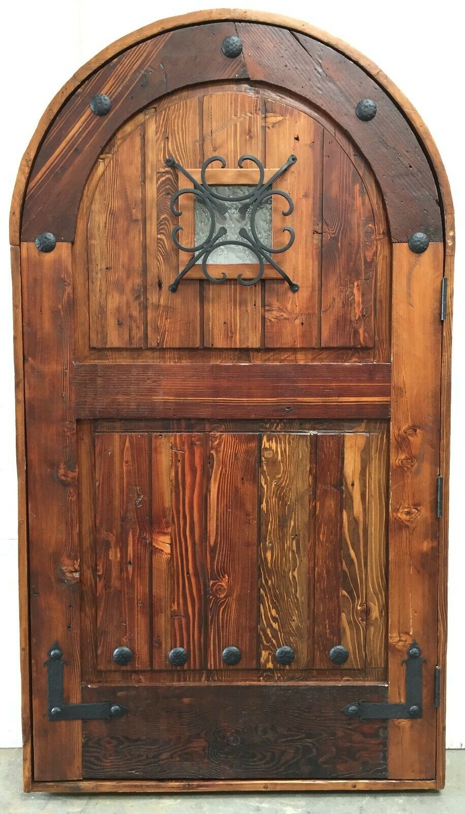 Rustic Reclaimed Solid Lumber Doug Fir Door Arched Winery Castle Story Book Iron