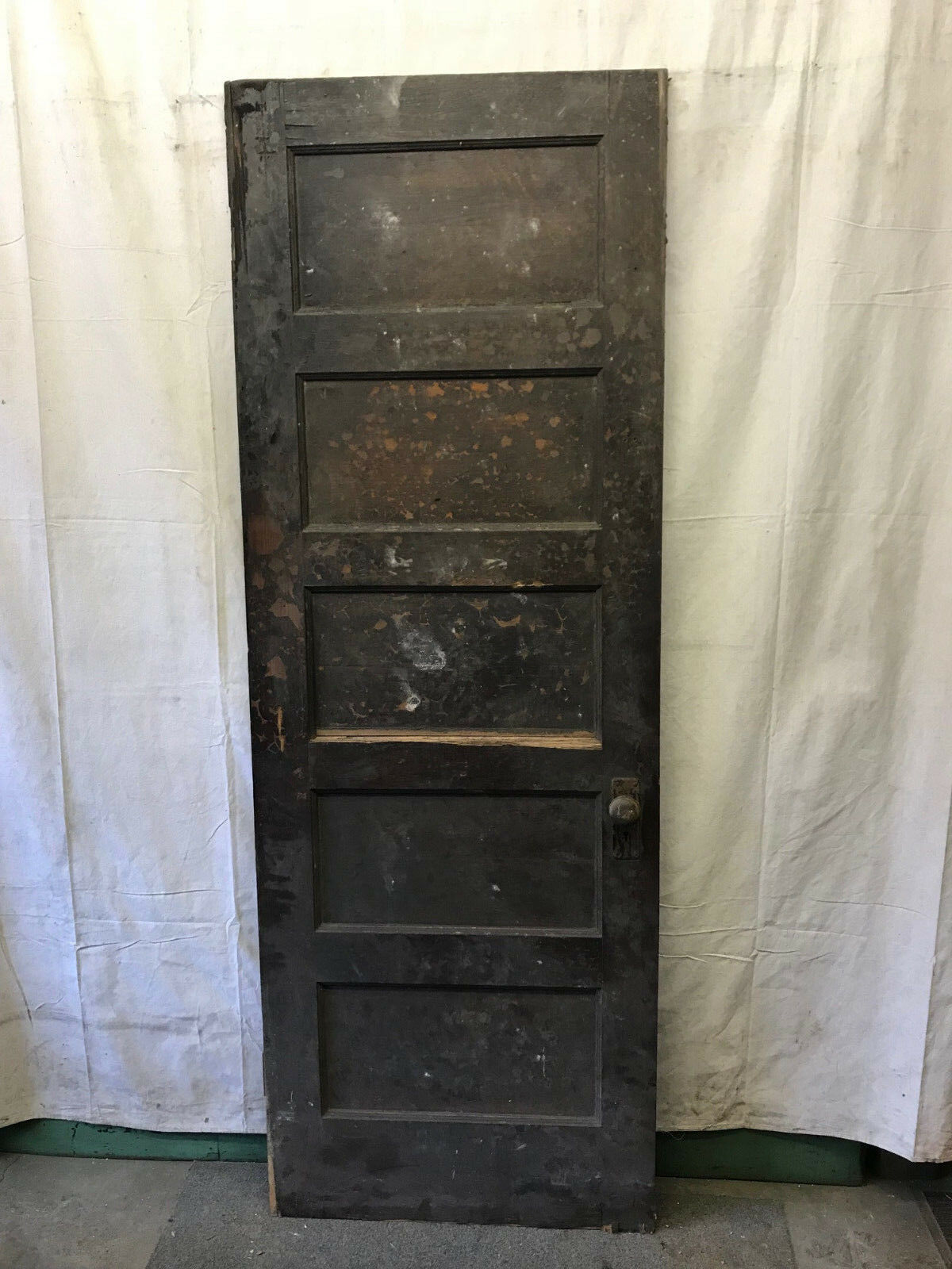 Single Rised 5 Panel Wood Door Reclaimed Antique 30x83-1/2